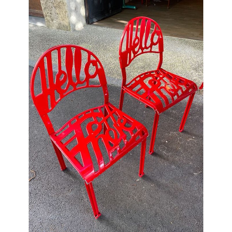 Set of 6 vintage "Hello there" chairs by Jeremy Harvey for Artifort