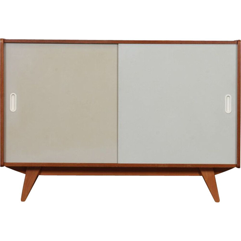 Vintage white and beige highboard model U-452 by Jiri Jiroutek for Interier Praha, Czech Republic 1960