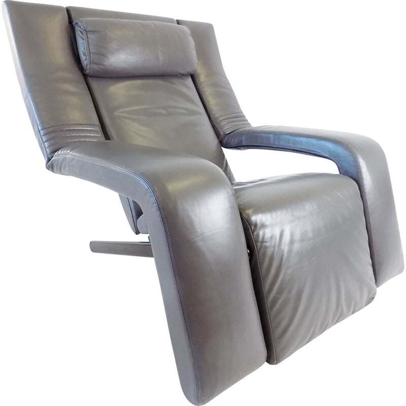 Vintage Brunati Kilkis leather lounge chair by Ammanati & Vitelli, 1980