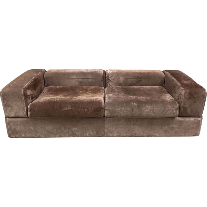 Vintage sofa in suede calf by Tito Agnoli for Cinova