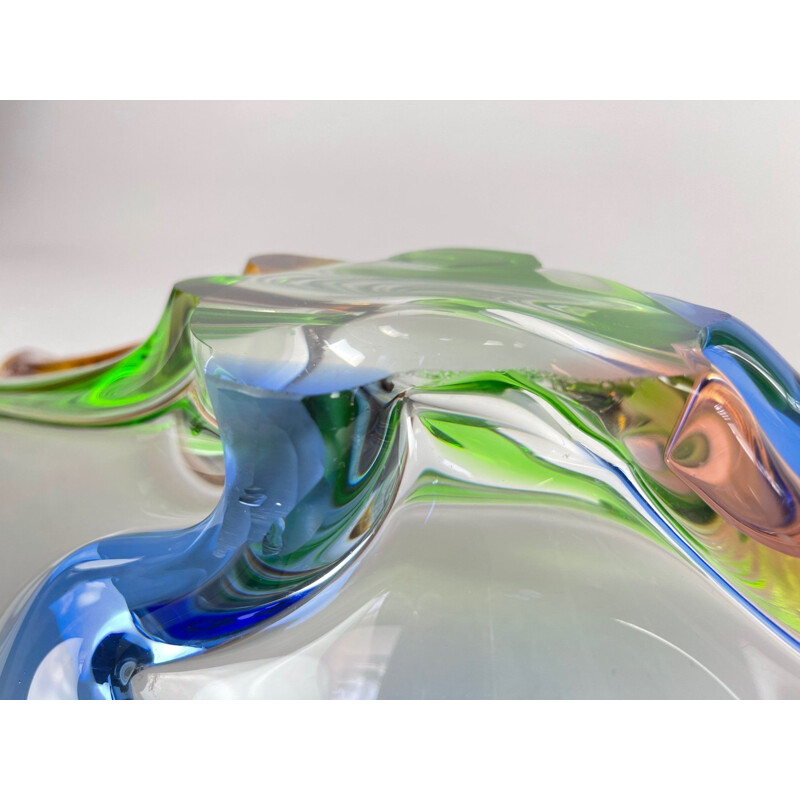 Vintage glass bowl by Frantisek Zemek for Mstisov Glassworks, 1960s