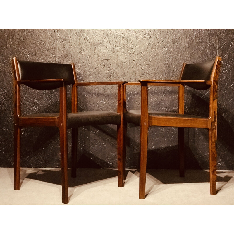 Set of 6 vintage Danish dining chairs in rosewood by SAX, 1960s