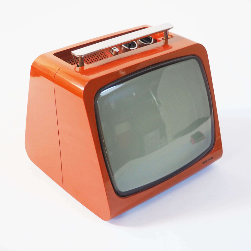 Voxson vintage TV in orange plastic, Rodolfo BONETTO - 1970s