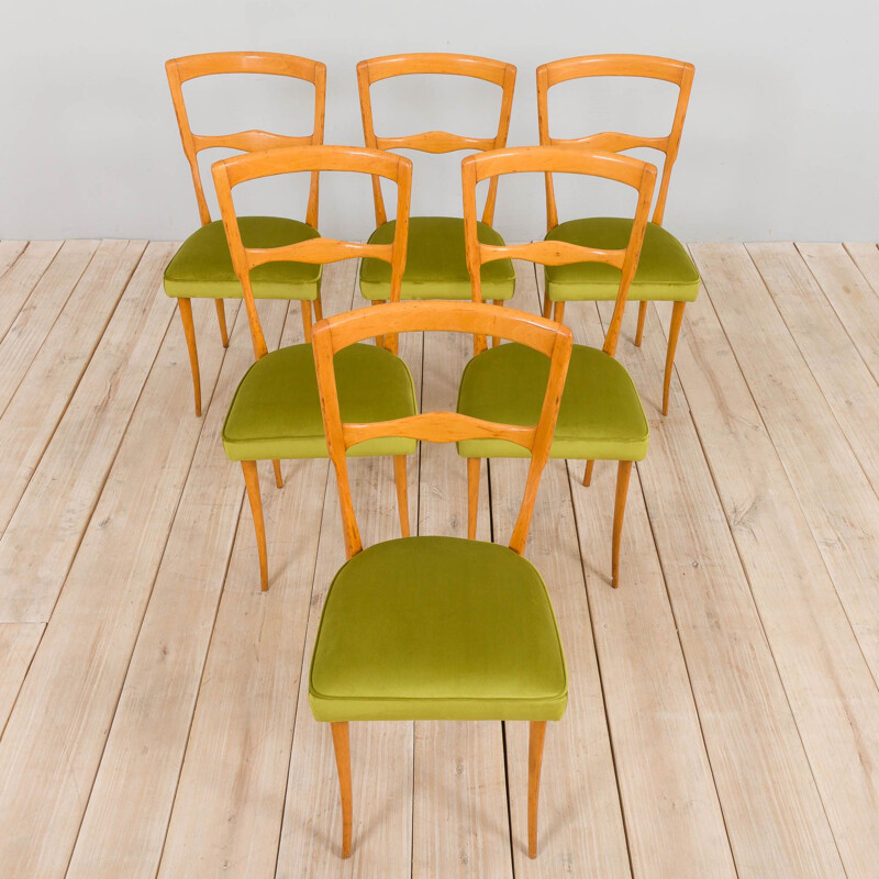 Set of 6 Italian mid century dining chairs