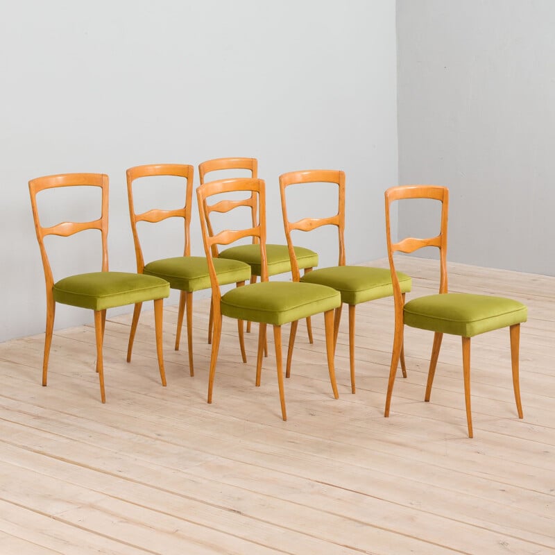 Set of 6 Italian mid century dining chairs