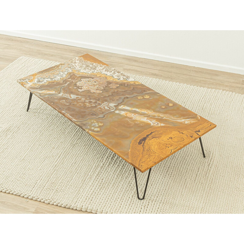 Vintage brown onyx-marble coffee table, Germany 1960s