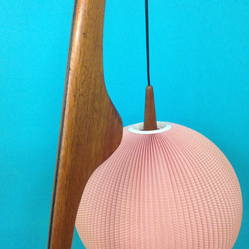 Floor lamp "Praying Mantis" pink, Jean RISPAL - 1950s