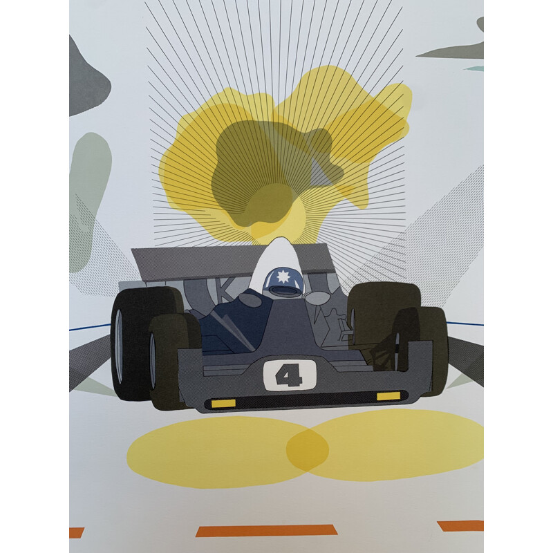 Lithographie vintage Formule 1 de Raymond Loewy, 1980