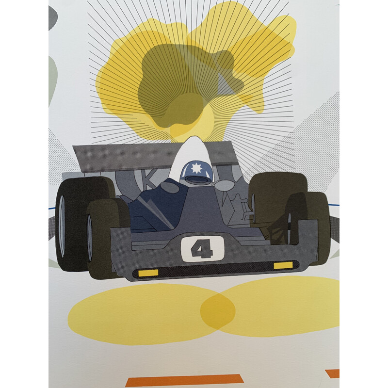 Lithographie vintage Formule 1 de Raymond Loewy, 1980