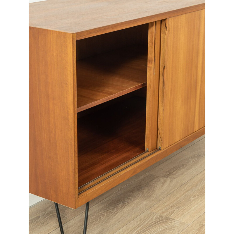 Mid century walnut sideboard with two sliding doors, Germany 1950s