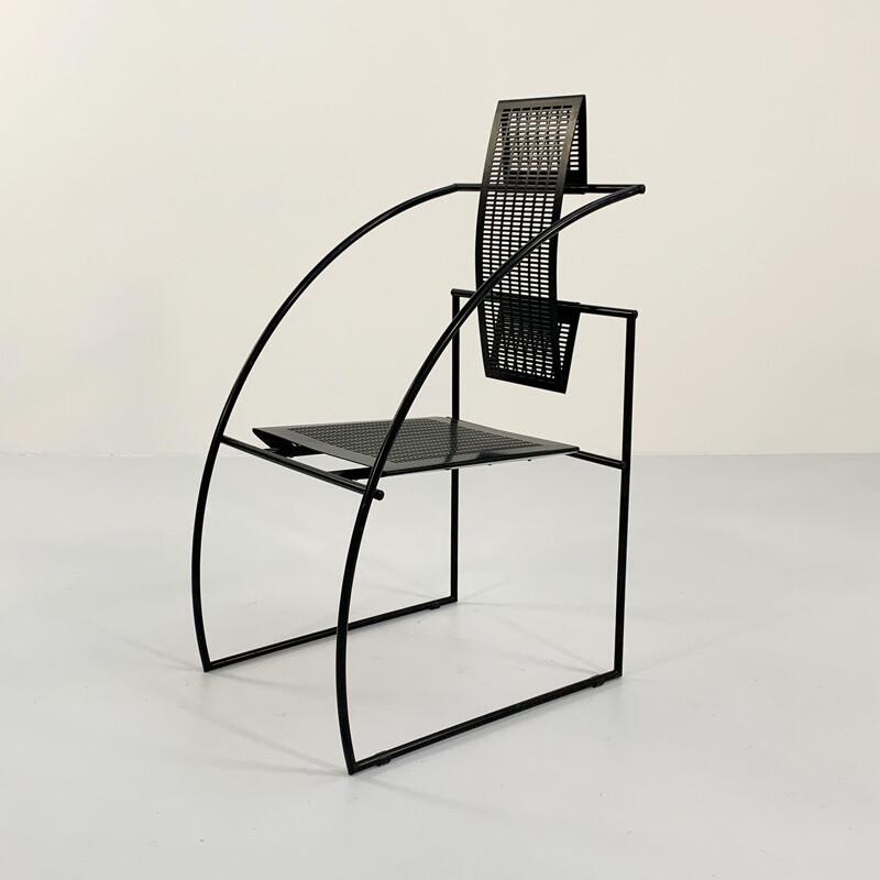 Vintage Quinta black metal chair by Mario Botta for Alias, 1980s