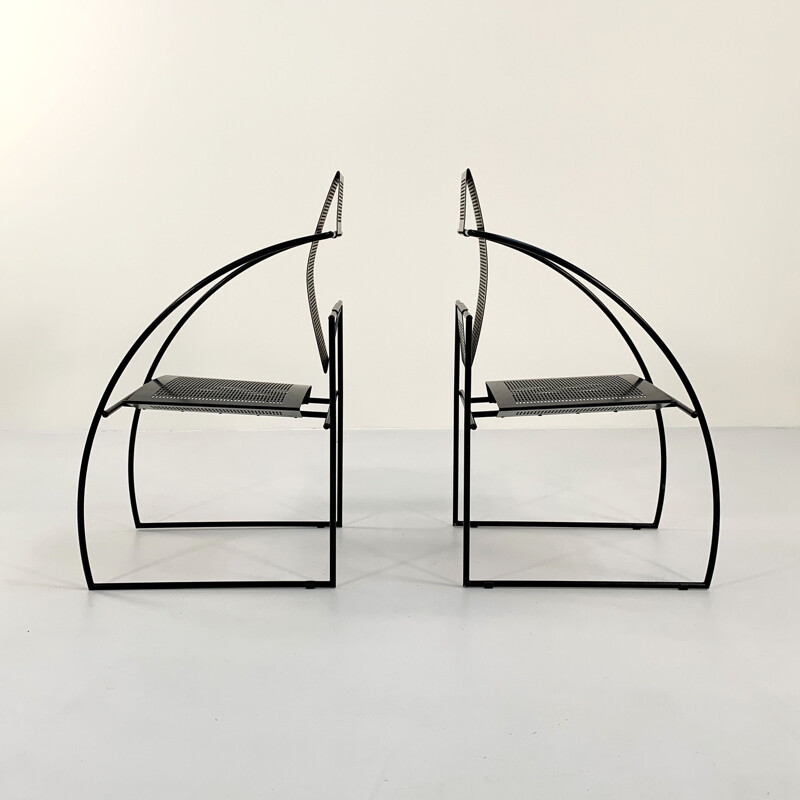 Vintage Quinta black metal chair by Mario Botta for Alias, 1980s