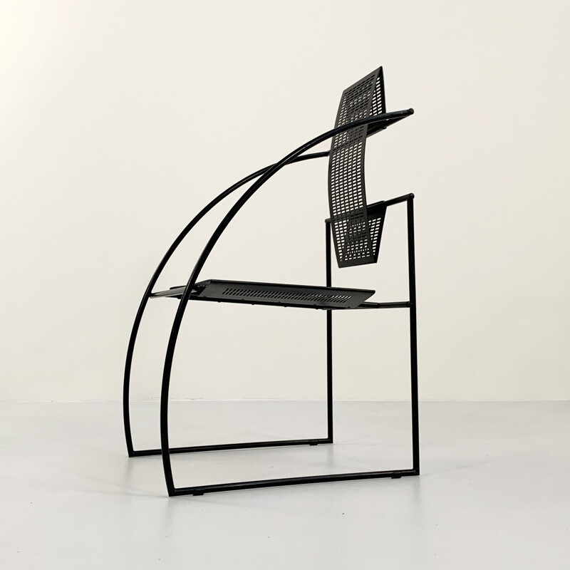 Vintage Quinta black metal chair by Mario Botta for Alias, 1980s