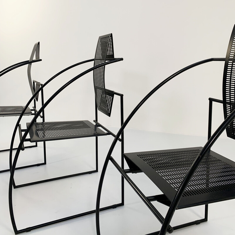 Vintage Quinta black metal chair by Mario Botta for Alias, 1980s