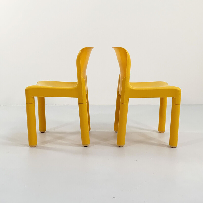 Vintage model 4875 yellow chair by Carlo Bartoli for Kartell, 1970s