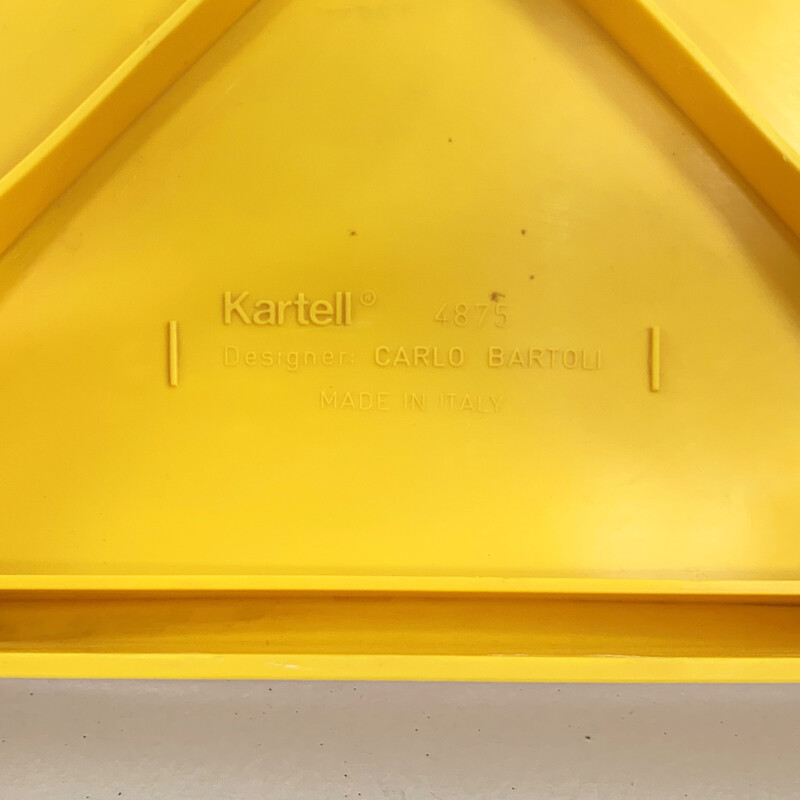 Chaise vintage modèle 4875 jaune par Carlo Bartoli pour Kartell, 1970