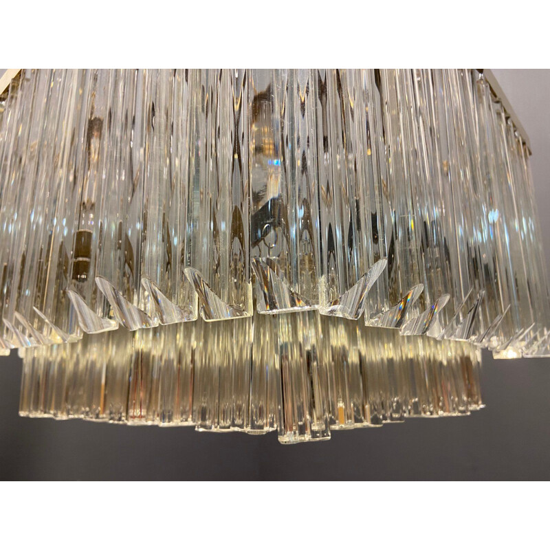 Vintage Murano glass prism chandelier, 1970