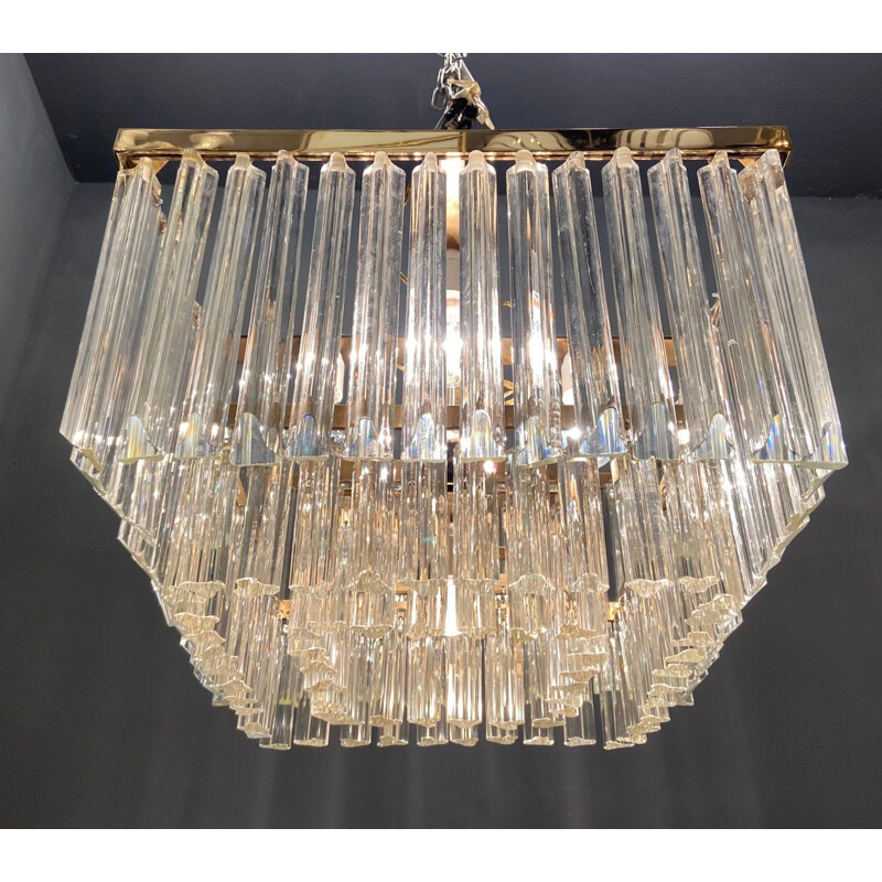 Vintage Murano glass prism chandelier, 1970