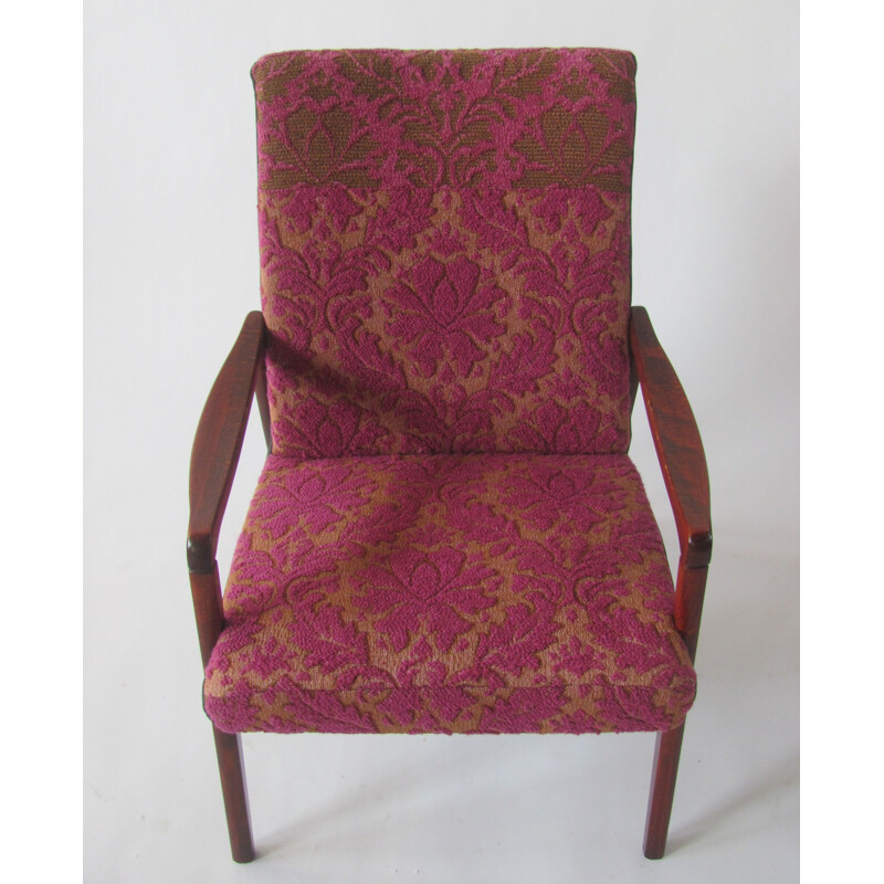 Vintage armchair in purple by Jitona, Czechoslovakia 1965