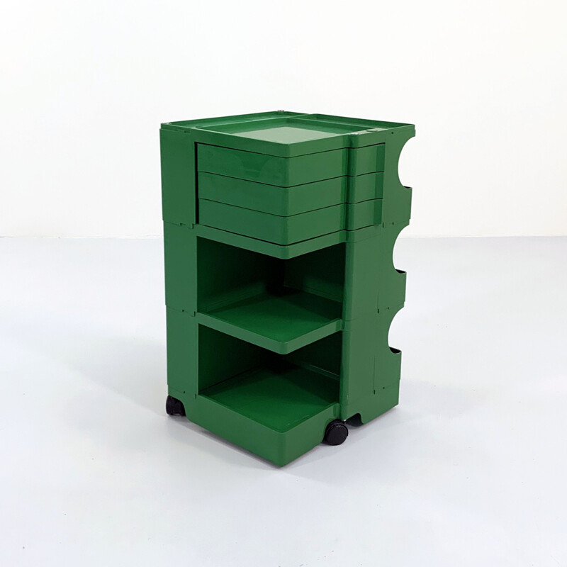 Green vintage Boby trolley by Joe Colombo for Bieffeplast, 1960s