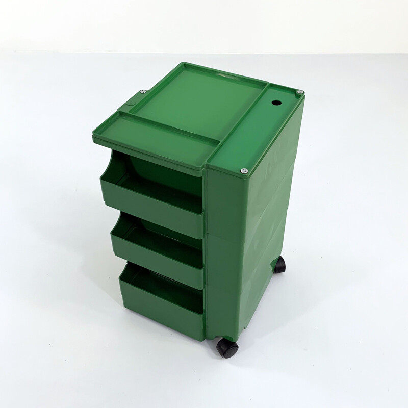 Green vintage Boby trolley by Joe Colombo for Bieffeplast, 1960s