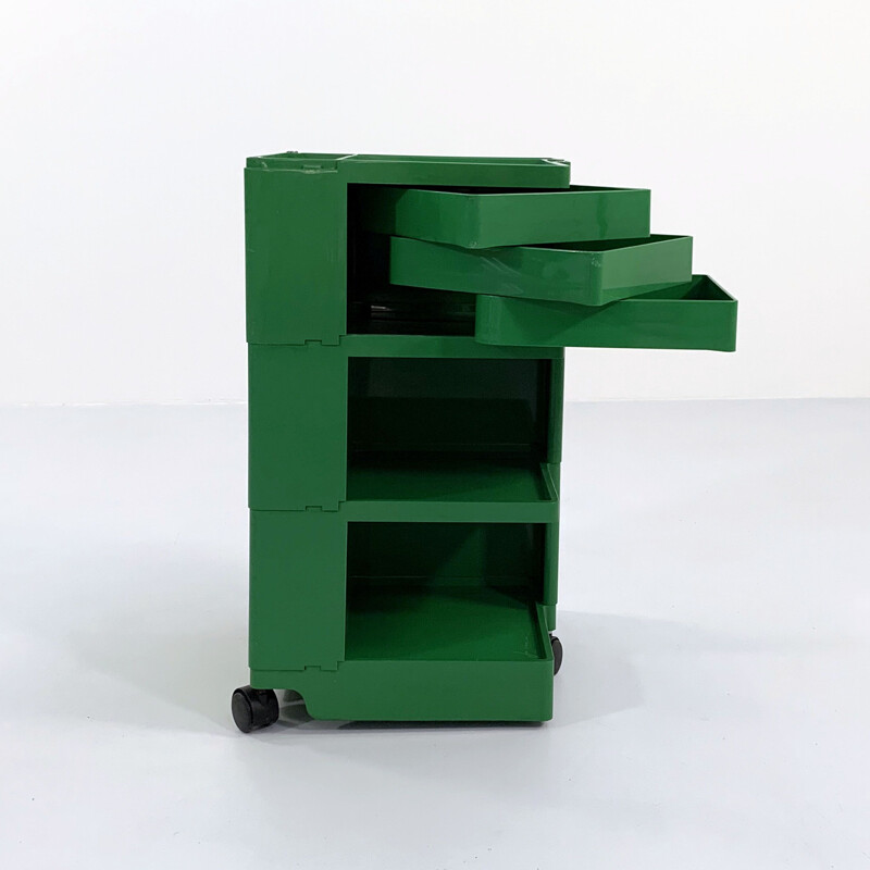 Green vintage Boby trolley by Joe Colombo for Bieffeplast, 1960s