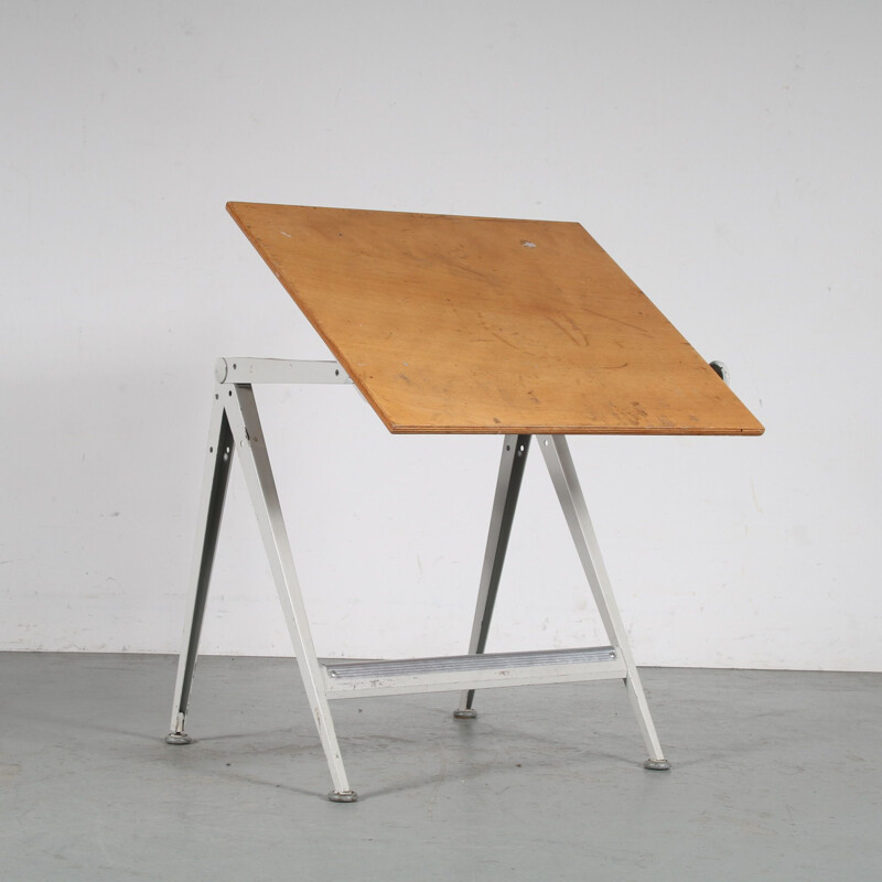 Vintage drawing table by Wim Rietveld for Ahrend de Cirkel, Netherlands 1950s