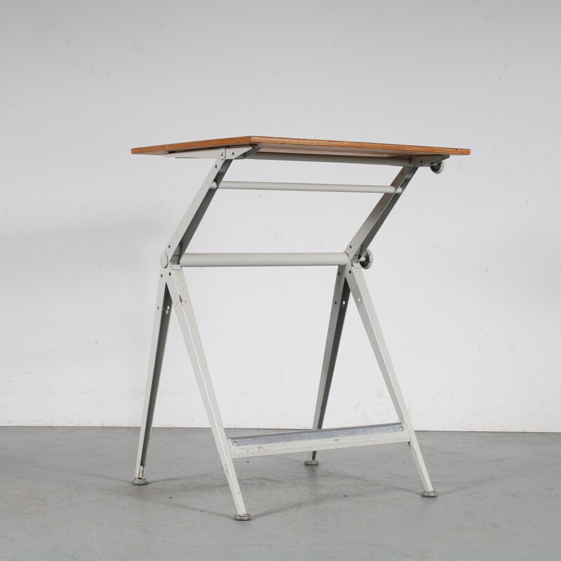 Vintage drawing table by Wim Rietveld for Ahrend de Cirkel, Netherlands 1950s
