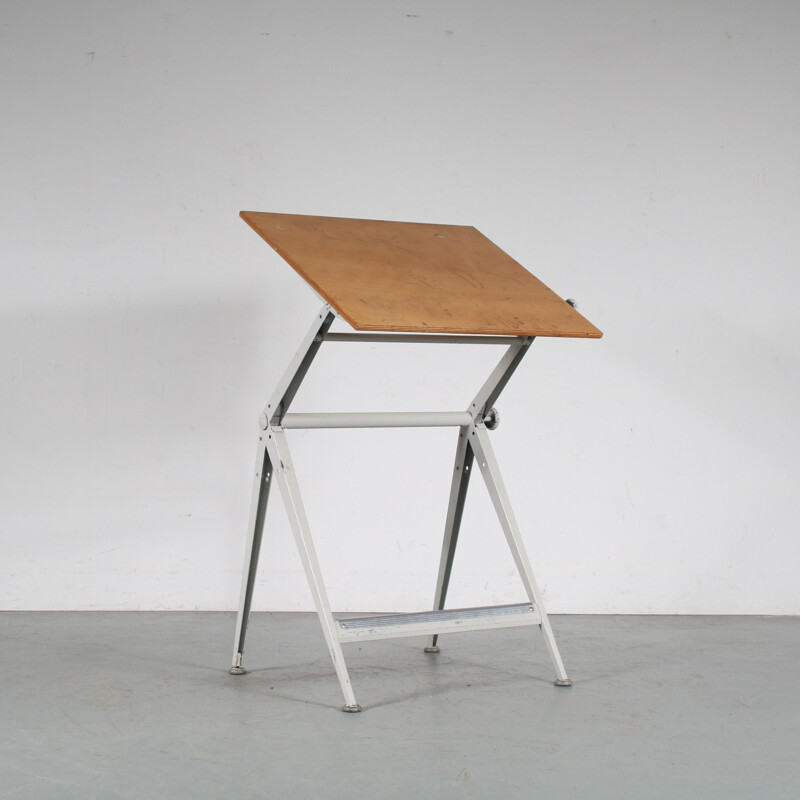 Vintage drawing table by Wim Rietveld for Ahrend de Cirkel, Netherlands 1950s