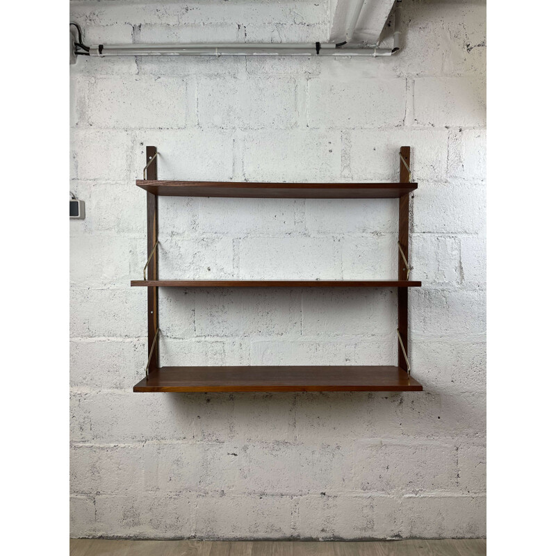 Scandinavian vintage teak wall shelves by Poul Cadovius, 1960