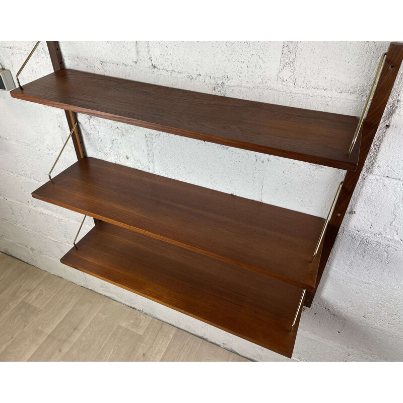 Scandinavian vintage teak wall shelves by Poul Cadovius, 1960