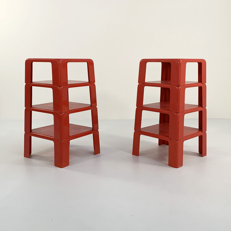 Vintage coral Quattro Gatti side table by Mario Bellini for C&B Italia, 1960s