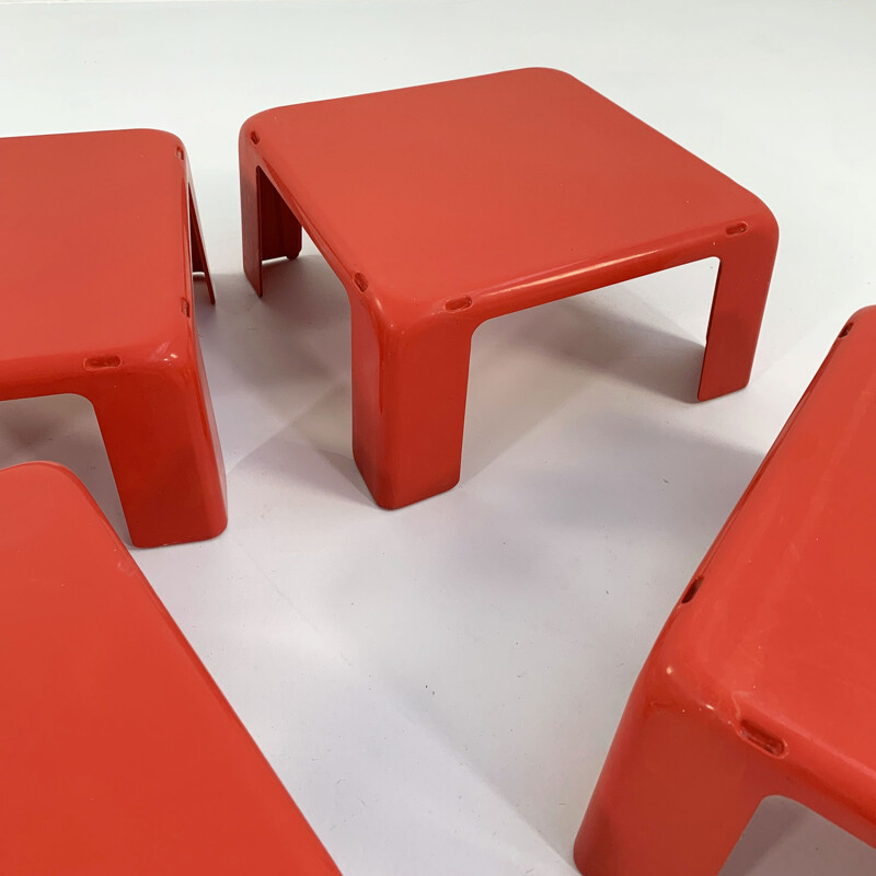 Vintage coral Quattro Gatti side table by Mario Bellini for C&B Italia, 1960s