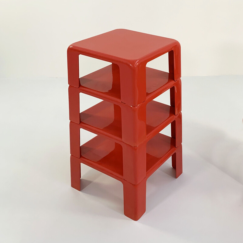 Vintage coral Quattro Gatti side table by Mario Bellini for C&B Italia, 1960s