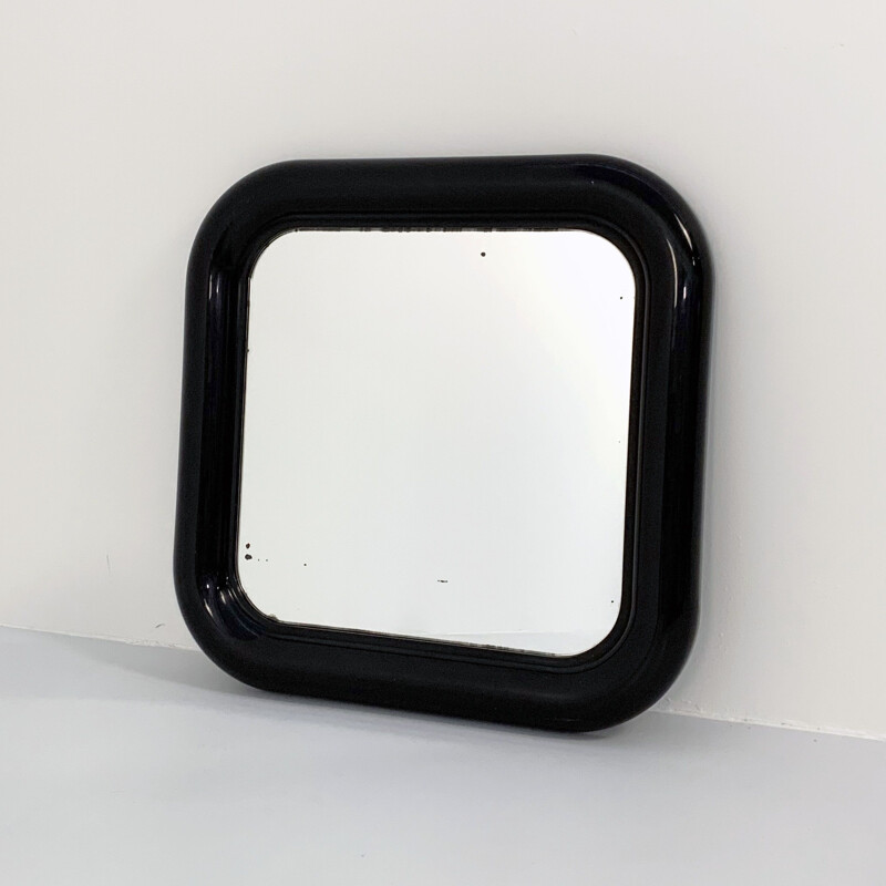Black vintage Delfo mirror by Sergio Mazza for Artemide, 1960s