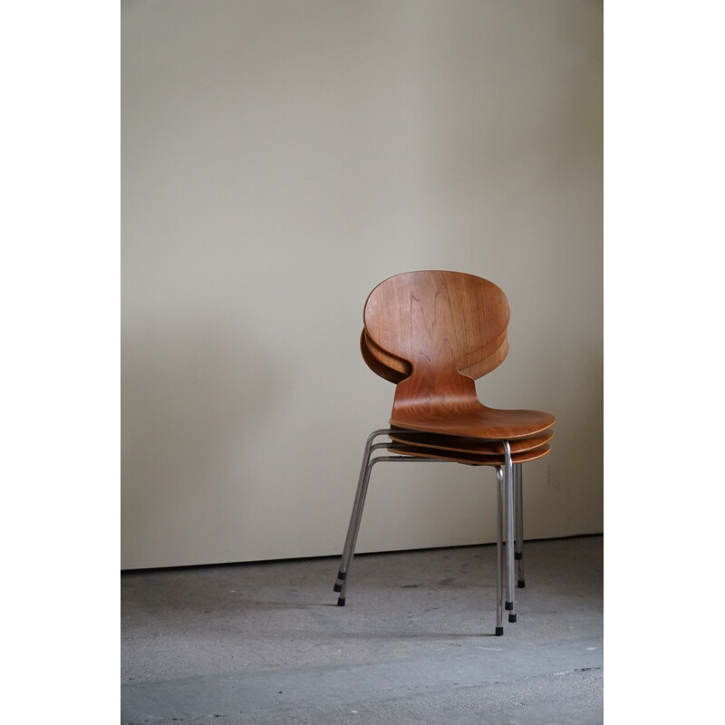 Ensemble de 4 chaises danoises vintage en teck par Arne Jacobsen pour Fritz Hansen, 1960