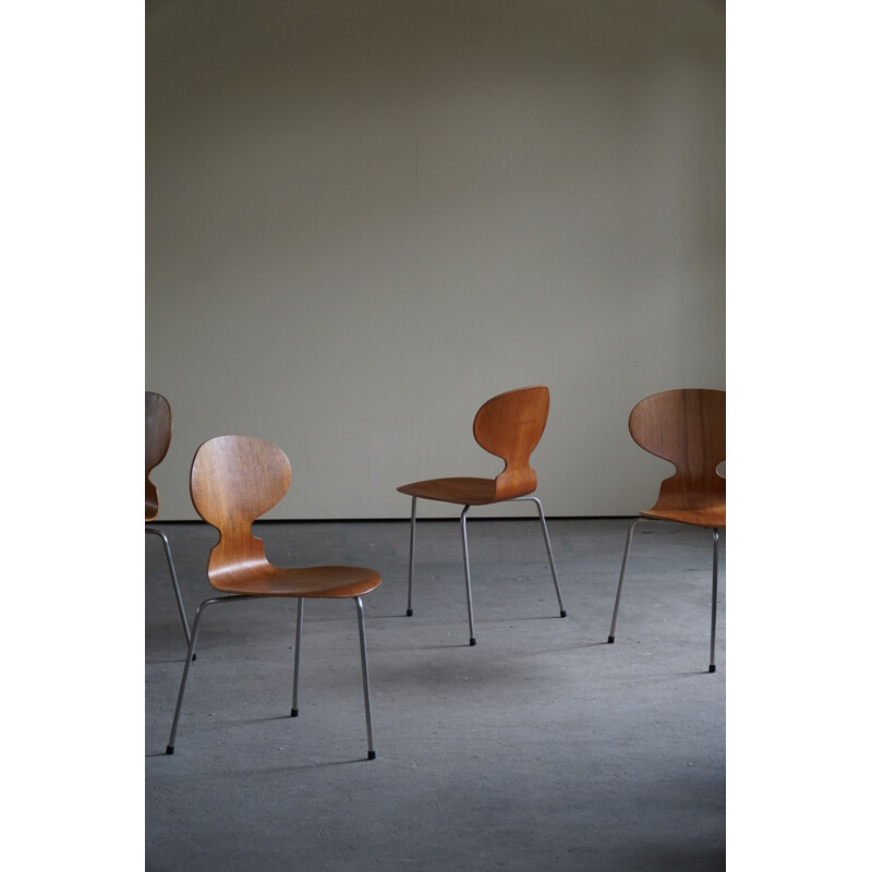 Ensemble de 4 chaises danoises vintage en teck par Arne Jacobsen pour Fritz Hansen, 1960