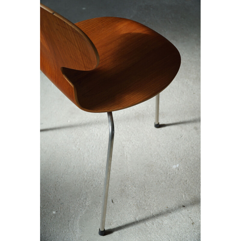 Set of 4 Danish vintage ant dining chairs in teak by Arne Jacobsen for Fritz Hansen, 1960s