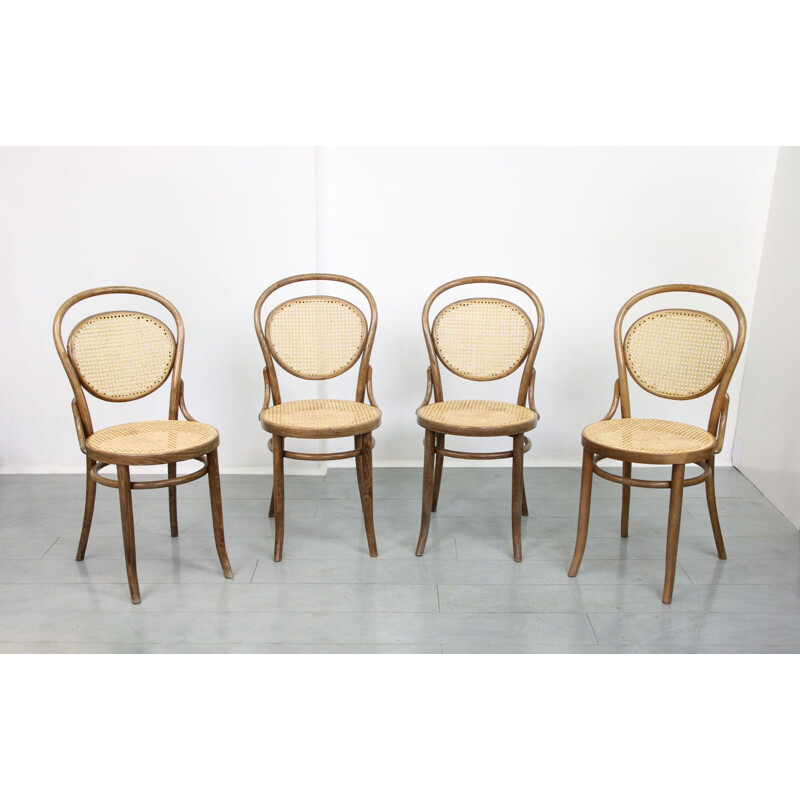 Set of 4 vintage no. 15 chairs by Thonet