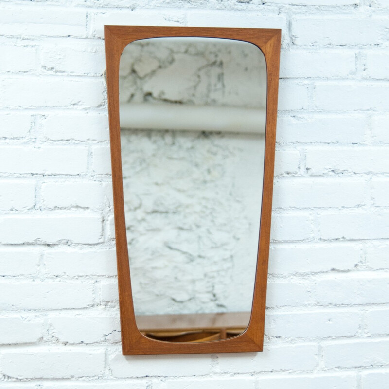  Scandinavian mirror flared in teak - 1960s