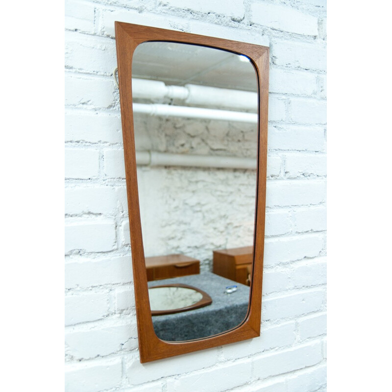  Scandinavian mirror flared in teak - 1960s