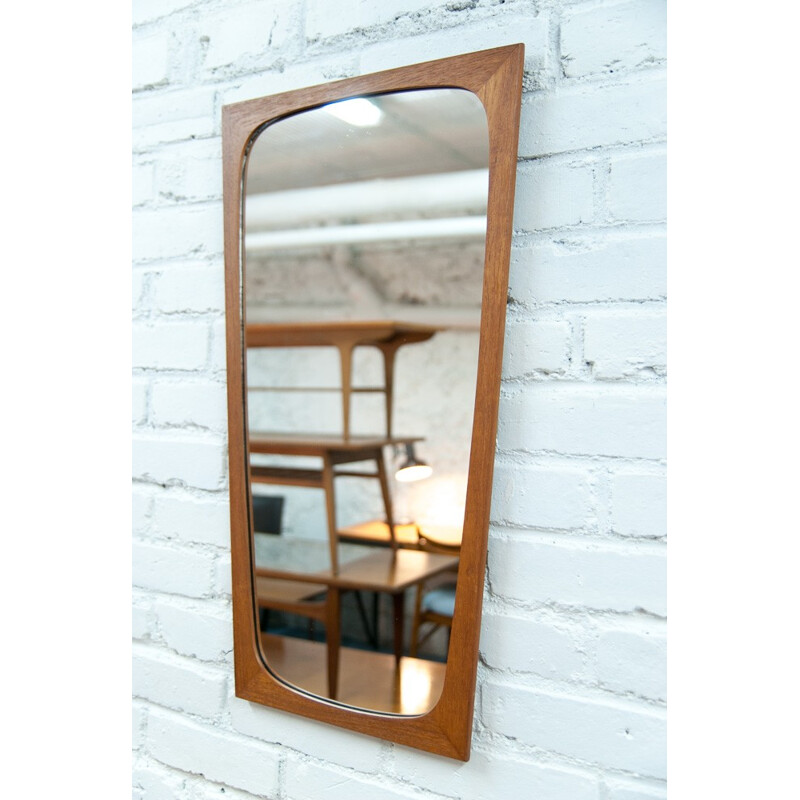  Scandinavian mirror flared in teak - 1960s