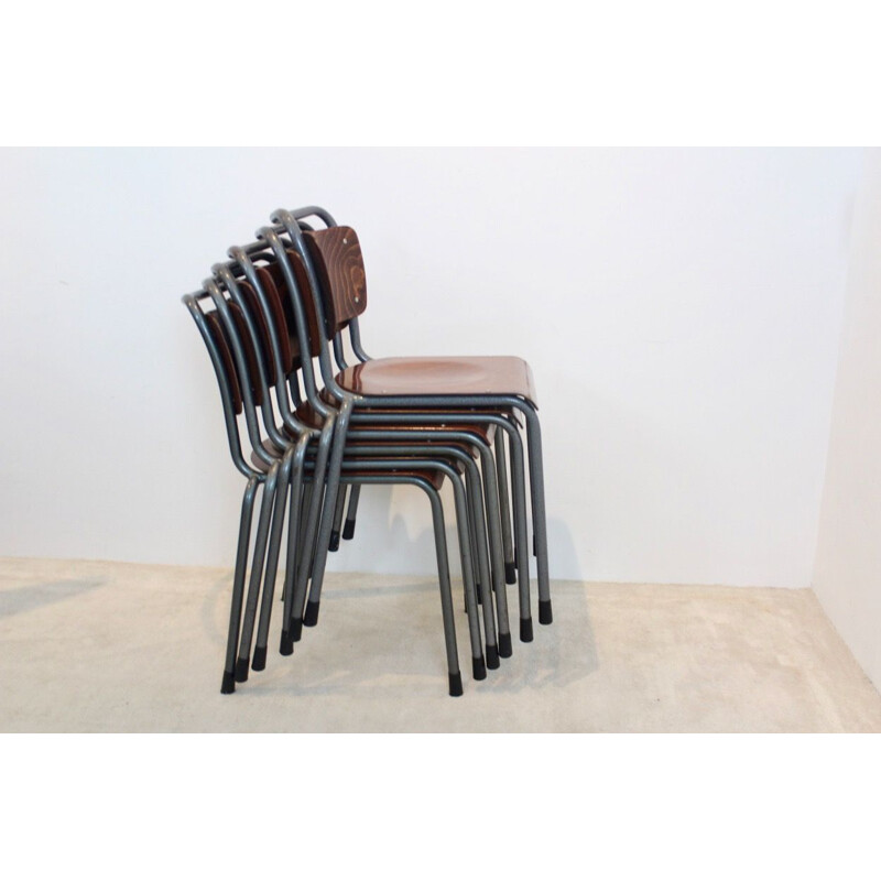 Cadeira de contraplacado industrial "TH-Delft" de W.H. Gispen