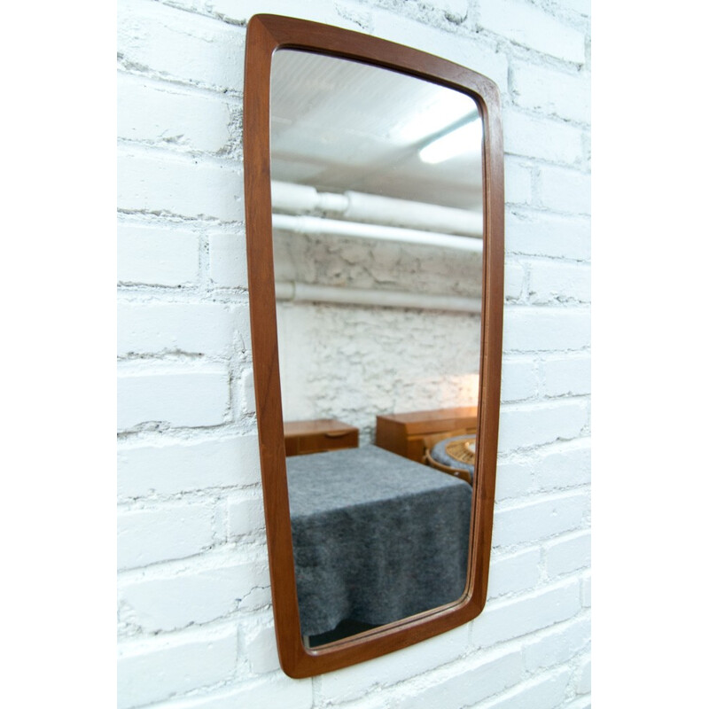  Scandinavian mirror oblique in teak - 1960s