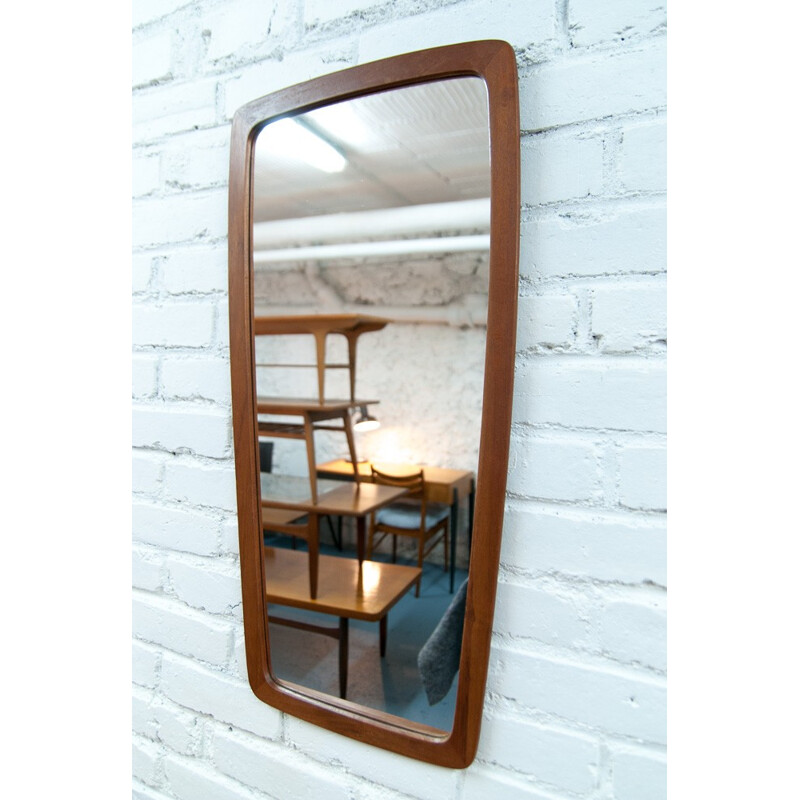 Scandinavian mirror oblique in teak - 1960s