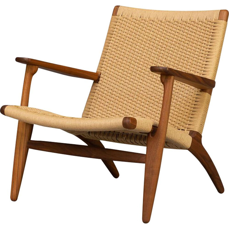Gezichtsvermogen restjes stapel CH25 vintage fauteuil van Hans Wegner voor Carl Hansen