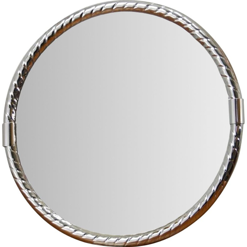 Vintage chrome plated wall mirror, 1970s