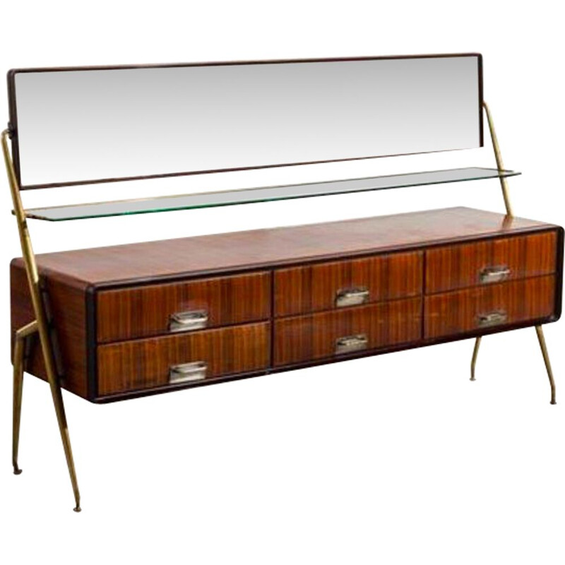 Mid century sideboard with mirror by Silvio Cavatorta, 1950s