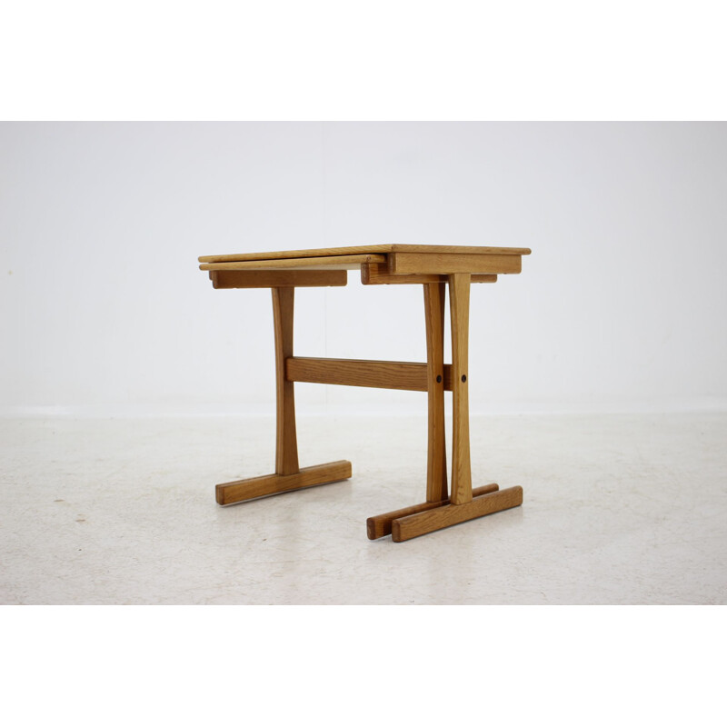 Mid-century oak nesting tables, Denmark 1960s