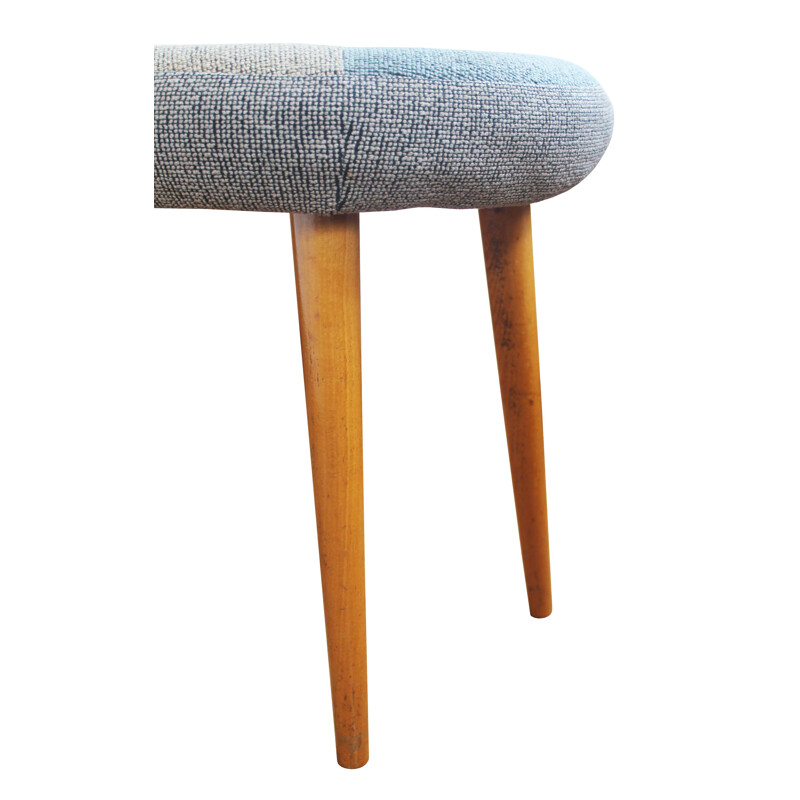 Mid-century stool with fabric, 1960s